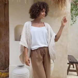 NOMAD THE LABEL BLOOM COTTON SHRUG ECRU NWT